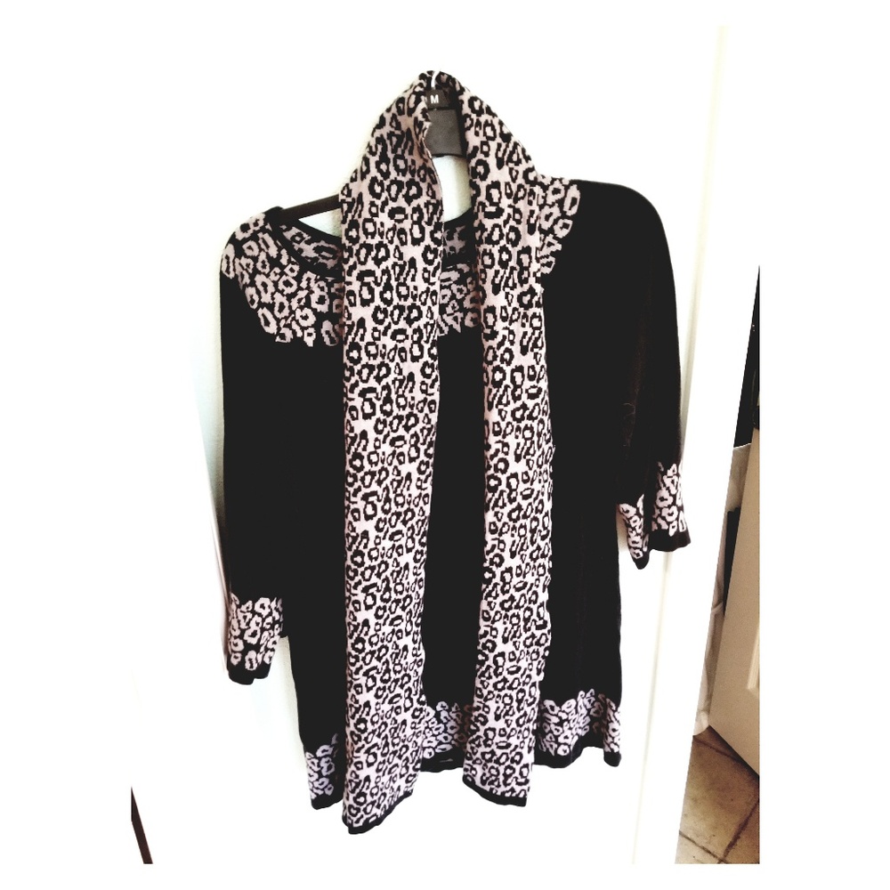 Leopard! Nine and co. Sweater and scarf.